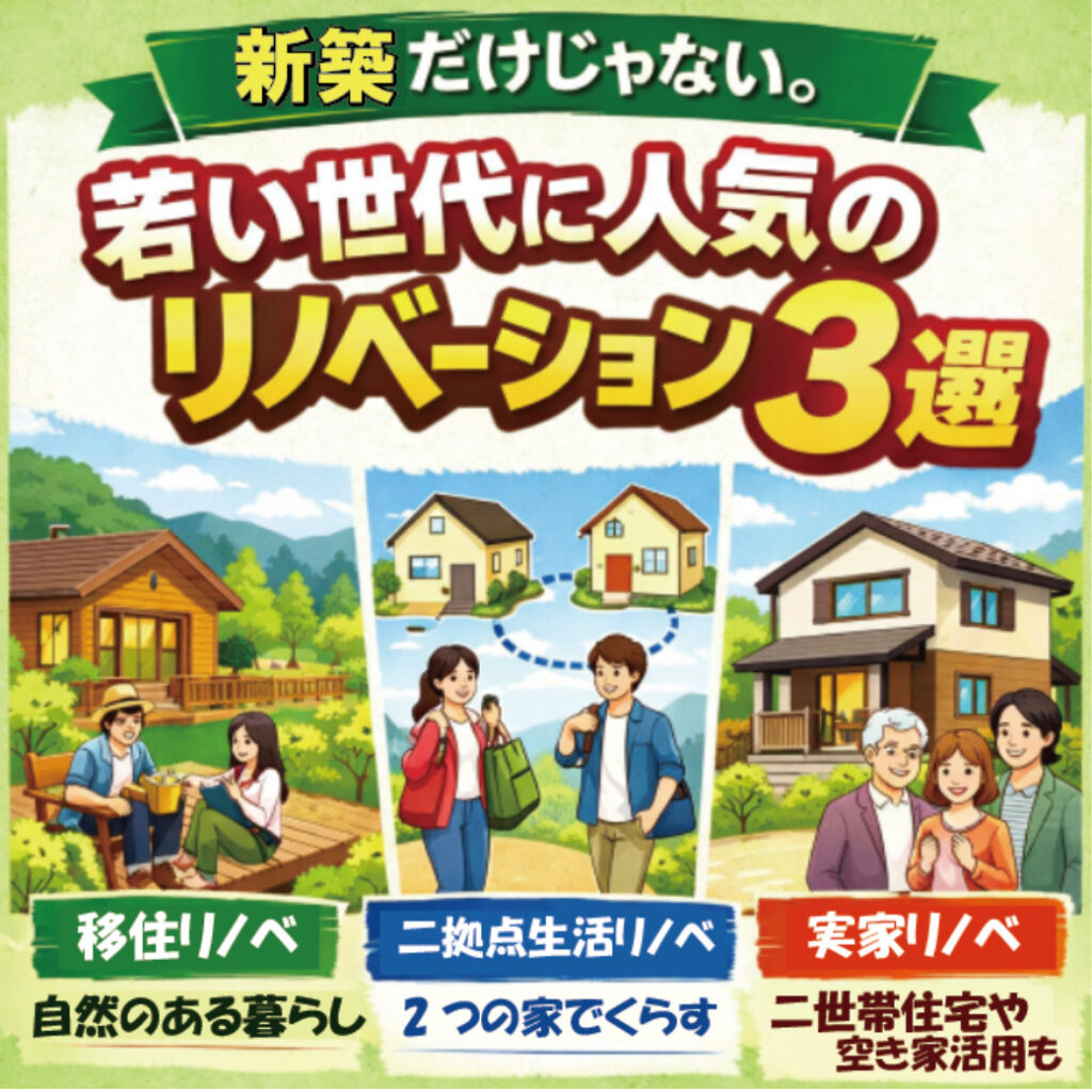 【山梨のリノベーション】新築だけじゃない。若い世代に人気のリノベーション3選