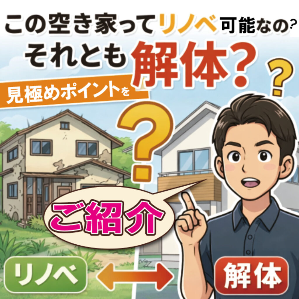 山梨の空き家リノベ｜この空き家ってリノベ可能なの？それとも解体？見極めポイントをご紹介